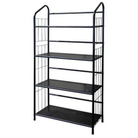 ORE FURNITURE Ore Furniture R597-4 4 Tier Metal Book Shelf - Black R597-4